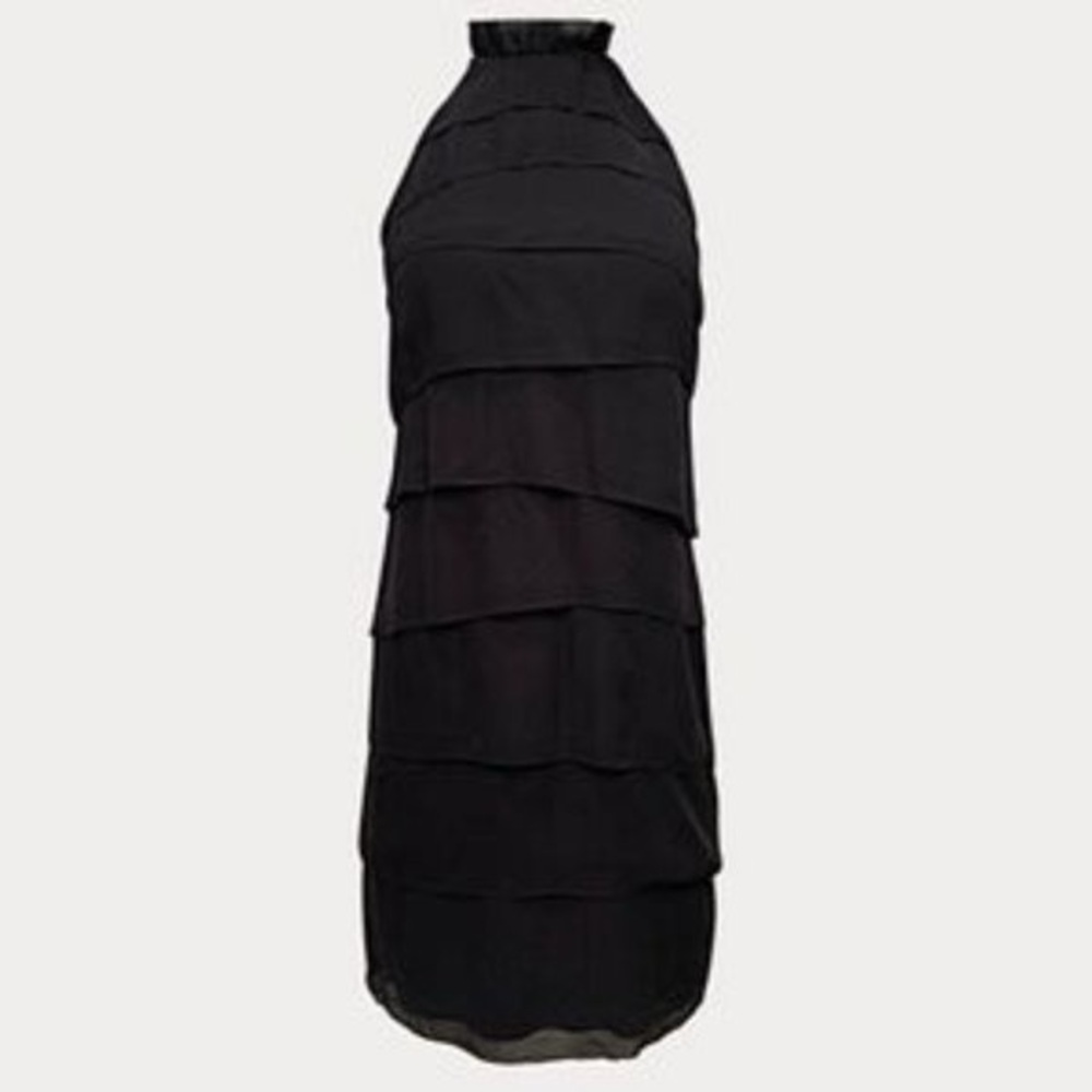 Vince Black Silk Crepe De Chine Tiered Dress size 8